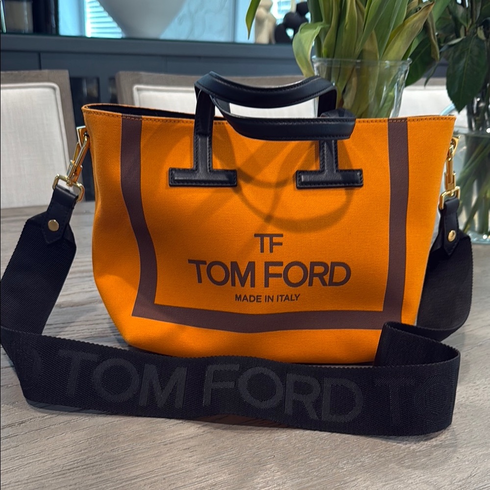 Tom Ford Orange Canvas Men's Bag